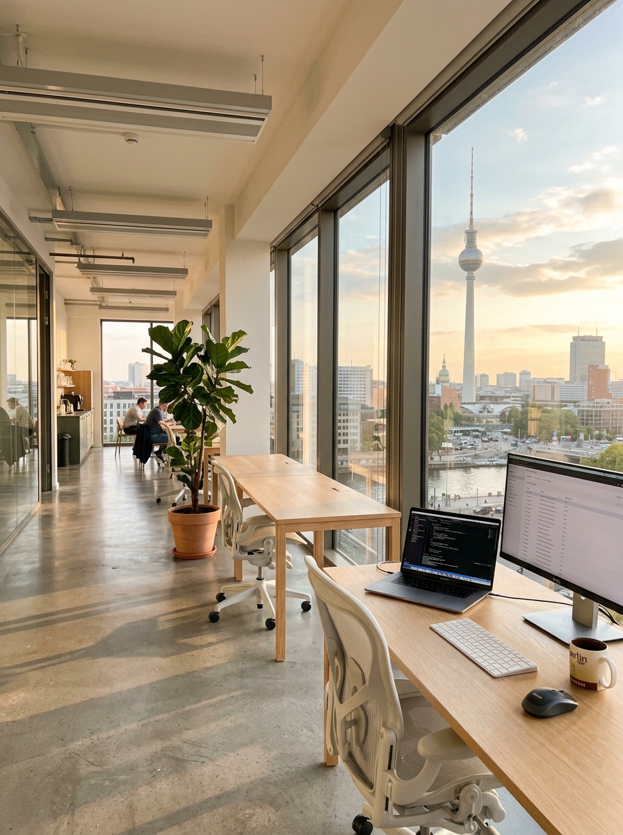 Sauberes modernes Büro nach professioneller Reinigung